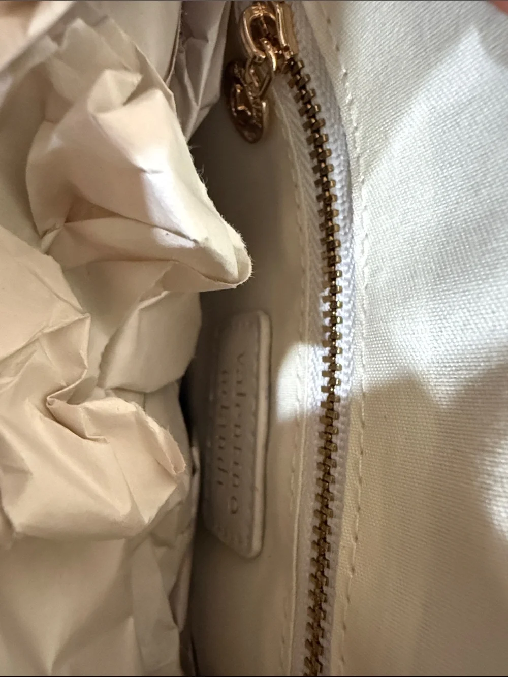 Valentino Orlandi Bone Studded Crossbody Bag Zip Closure Detachable Strap